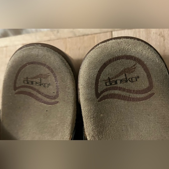 Dansko Serena Shoes Women’s Black Flower Wedge Slides Sandals/Clogs Size 9-9.5 - Picture 5 of 9